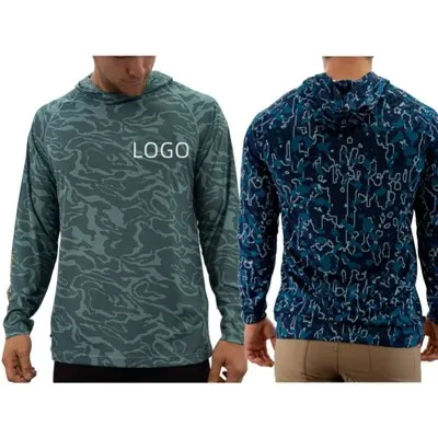 हुडीज़ के साथ कपड़े मछली पकड़ने की शर्ट लंबी आस्तीन