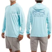 मैप फिश हुड वाली फिशिंग शर्ट